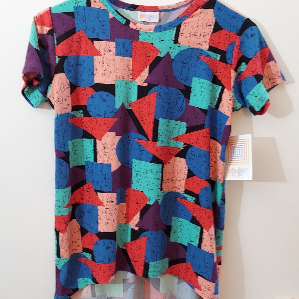 NWT. Girl's Lularoe short sleeve colorful tee shirt. Size 10.